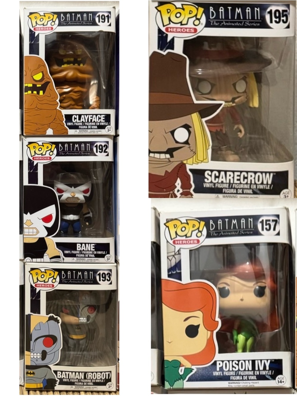 FUNKO POP Batman Animated Series Vintage Funko Pops Bundle of 5